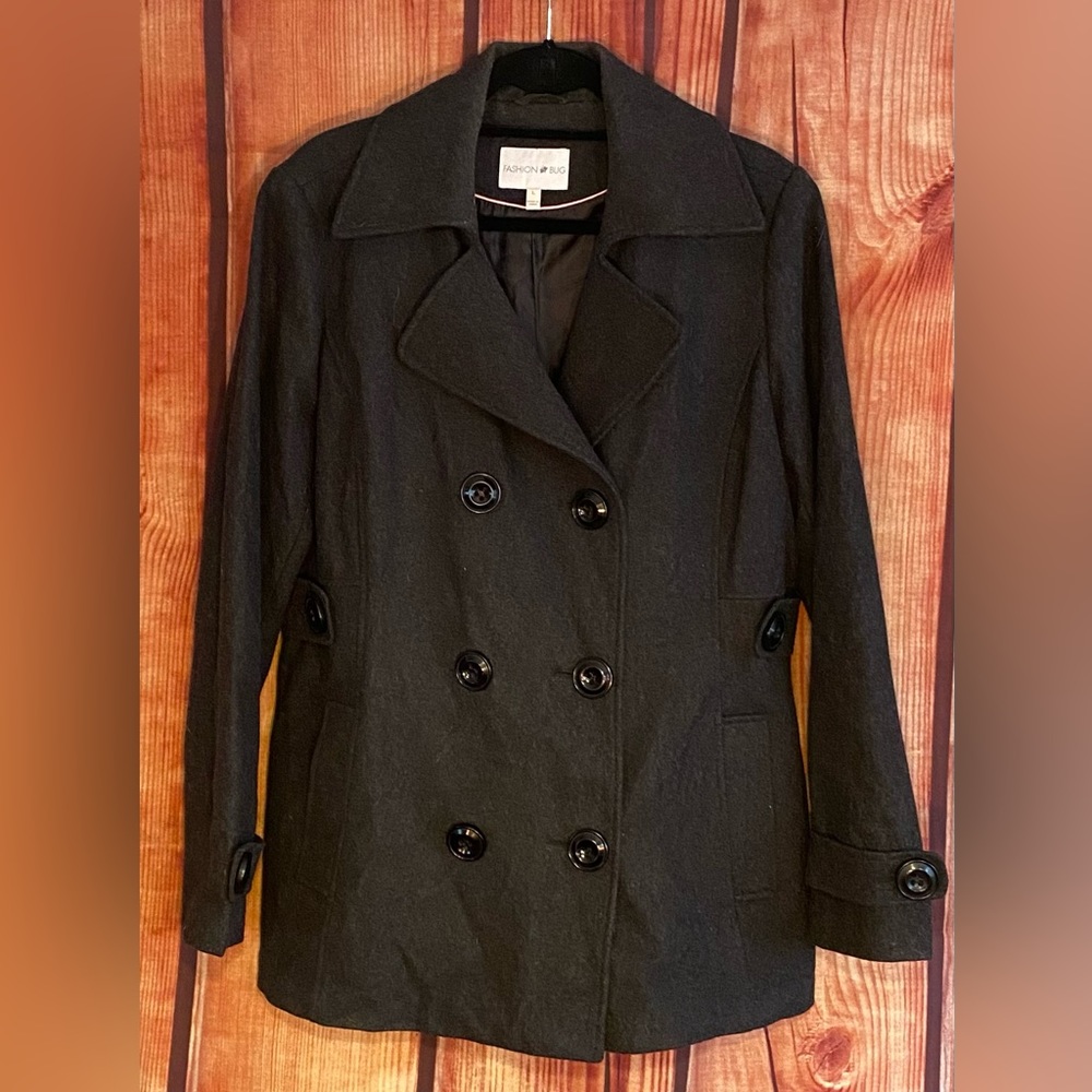 Women’s Sz L Grey Wool Winter Coat from Fashion Bug - Super Cute!